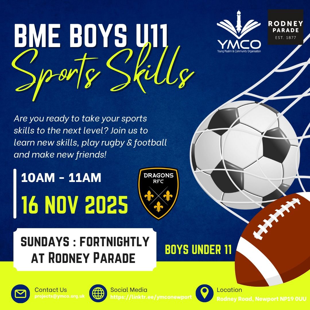 Boys U11 Sports Skills is on Sunday - 16th and 30th November!